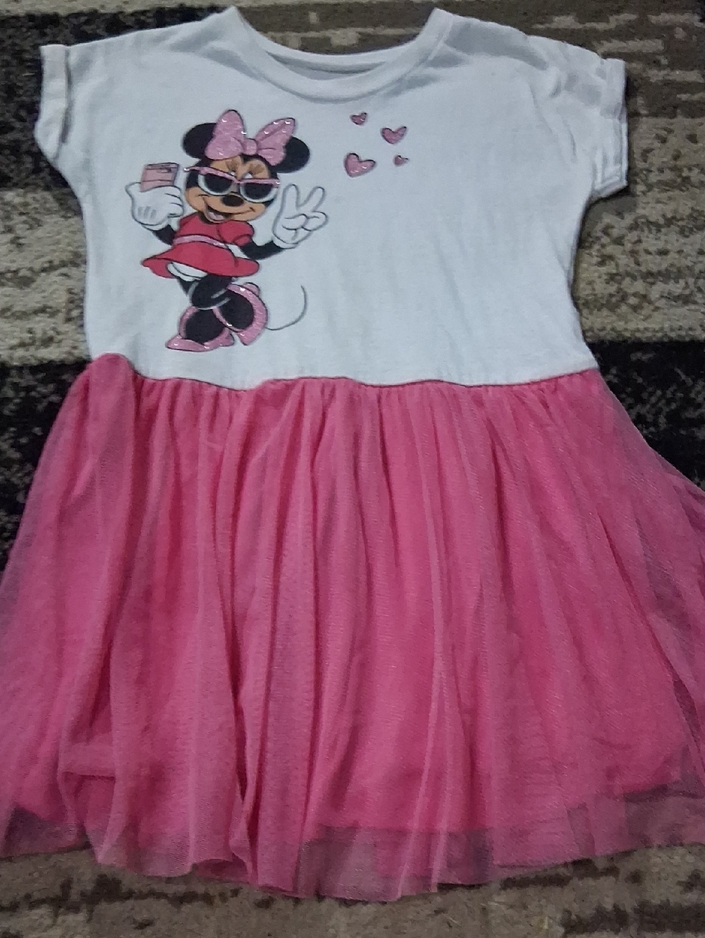 Disney White Top Pink Tulle Minnie Dress